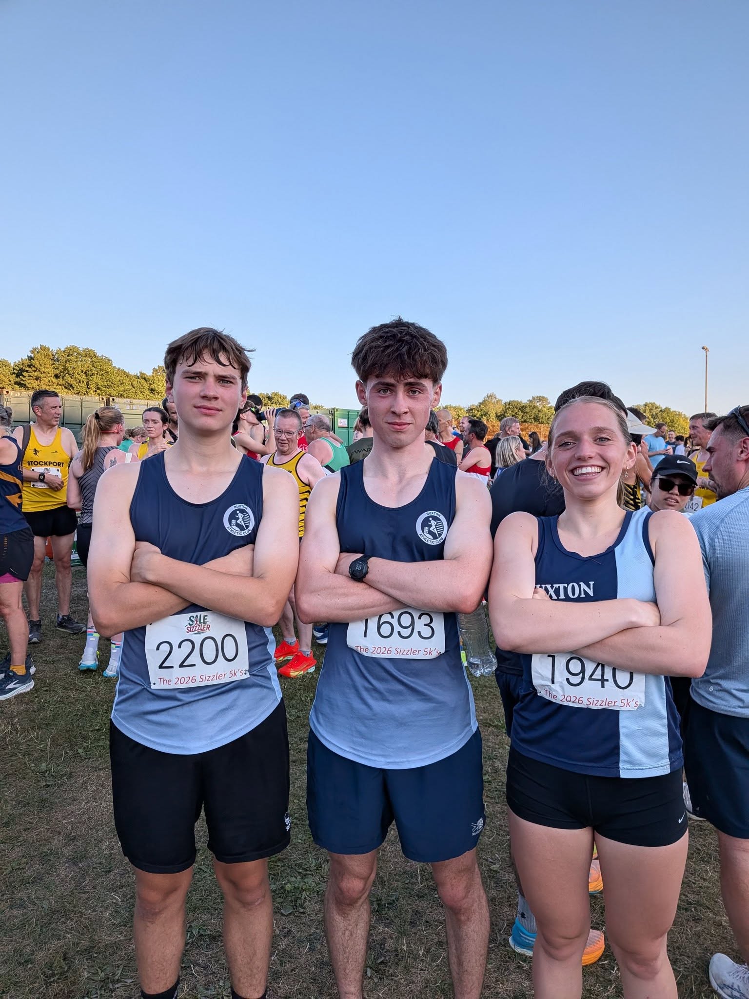 Buxton AC junior athletes after an evening track race
