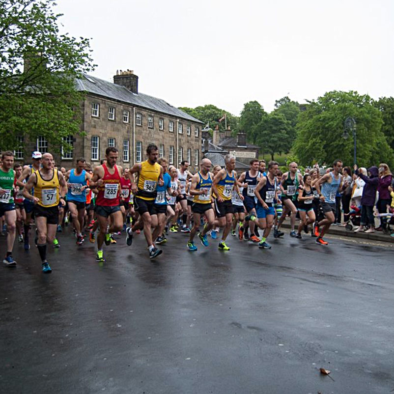 Buxton Half Marathon runners on the course