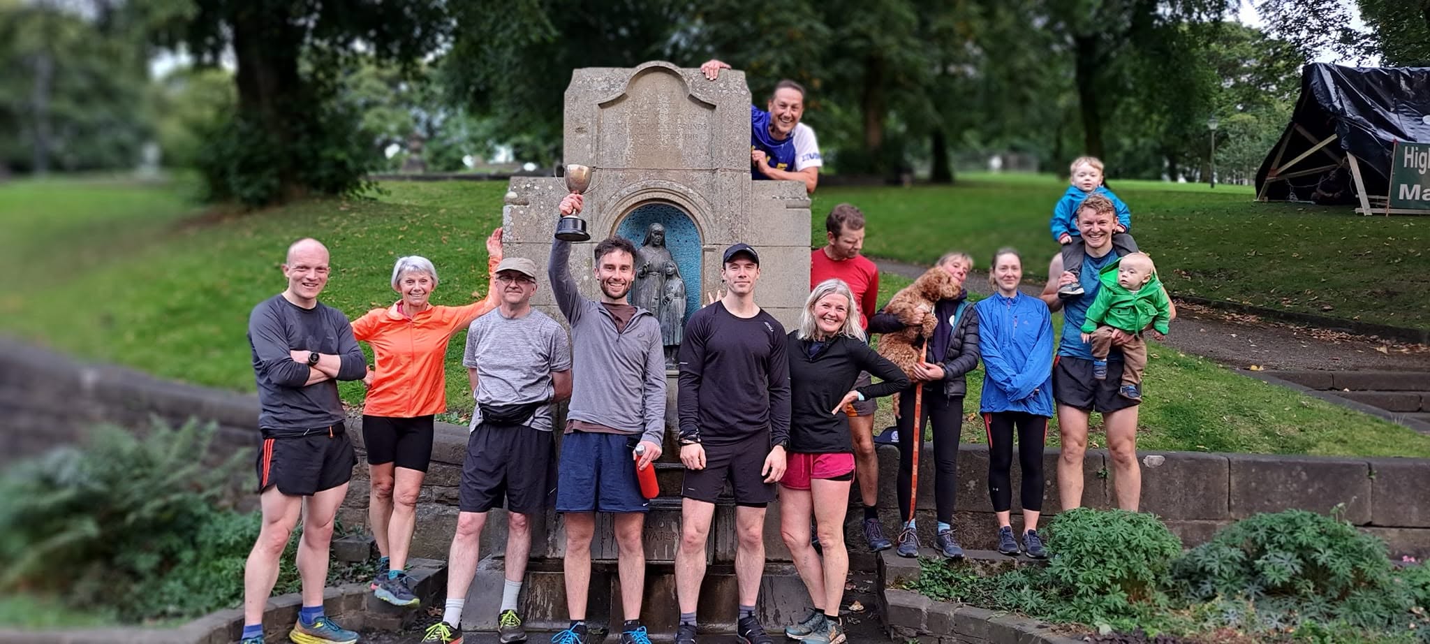Buxton AC runners together in Pavilion Gardens