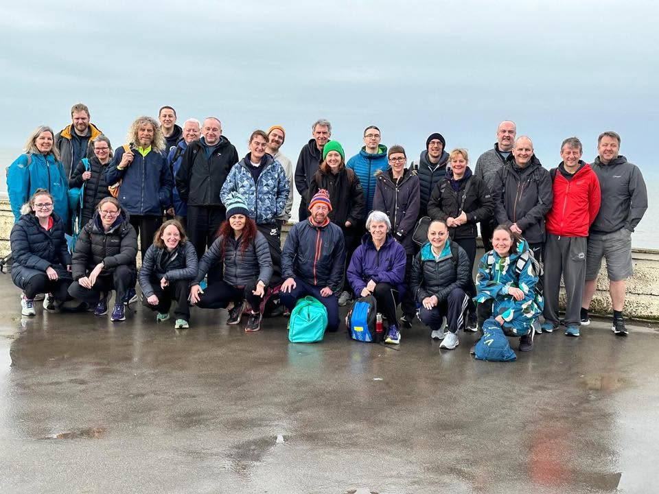 Buxton AC members gathered after a group run
