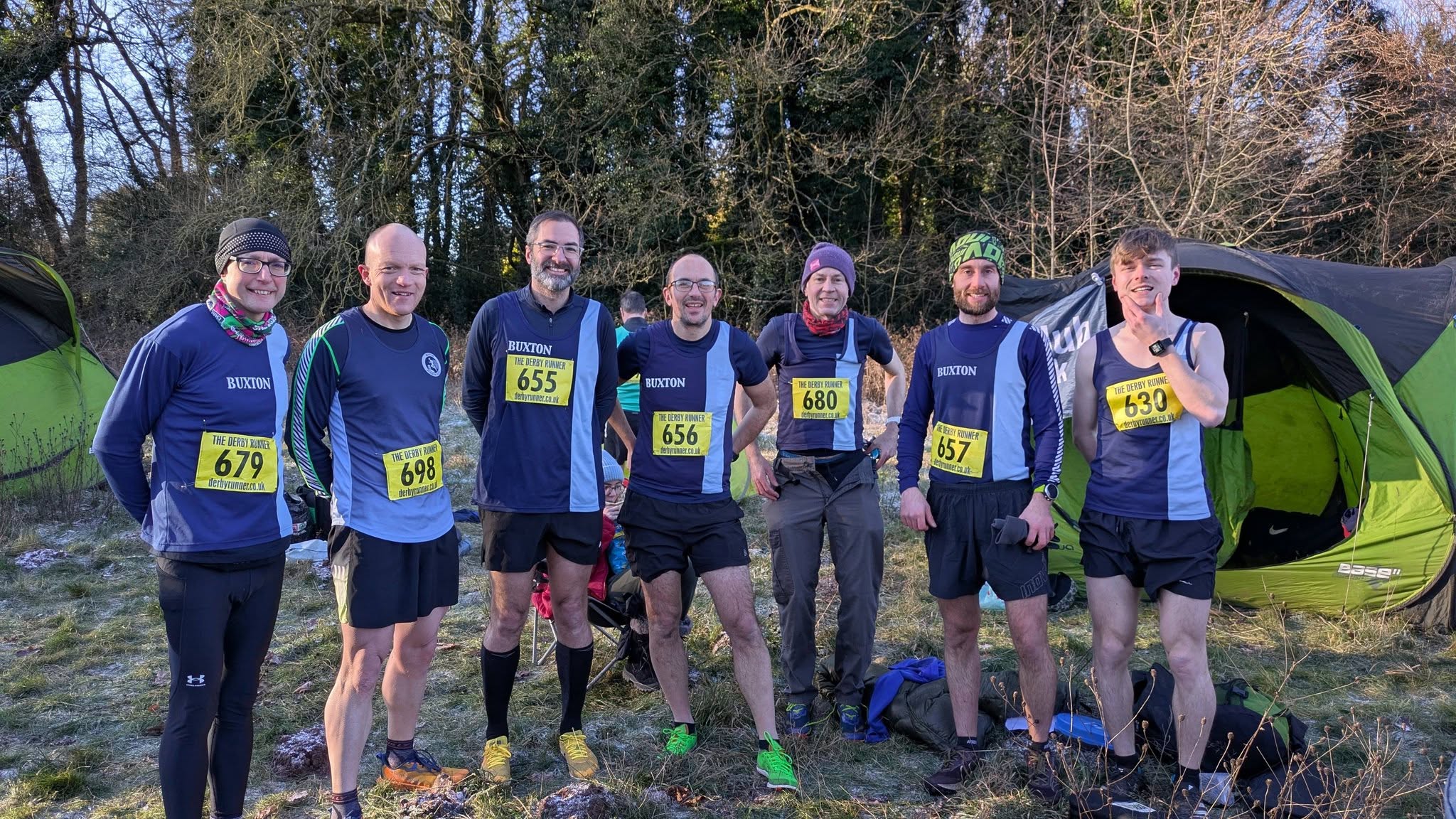 The senior team at a winter cross-country race